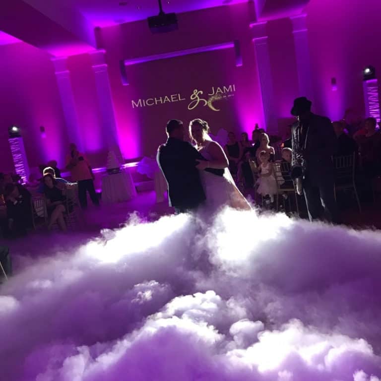 dancing on the clouds at Ohio wedding